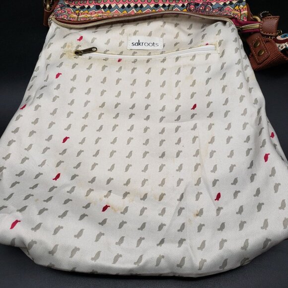 Sakroots Artist Circle Flap Crossbody Elephant Charm Tassel Bag Embroidered - Picture 11 of 13